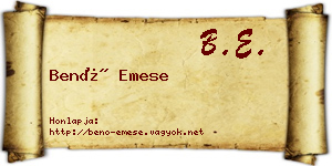 Benő Emese névjegykártya