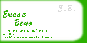 emese beno business card